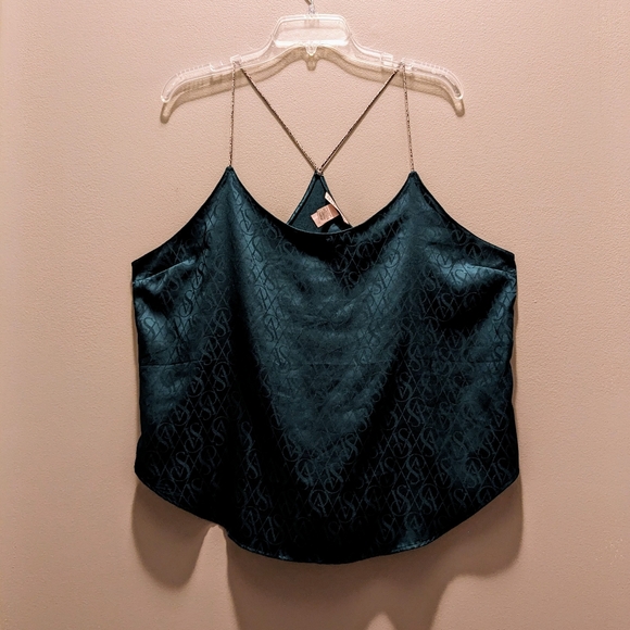 Victoria Secret Size XL Cami Top Animal Print Accent Intimate Sleepwear PJ Green - Picture 9 of 11